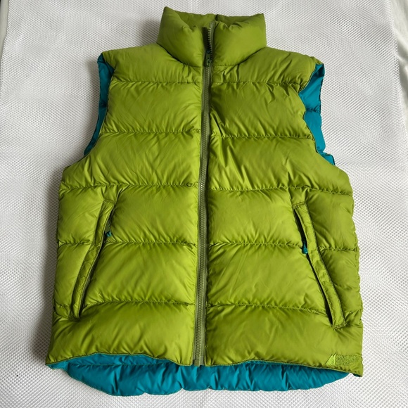 MEC Puffer Vest Sz S Green Blue 85% Down Insulated 2 Front Pockets 1 Inner - Picture 5 of 5
